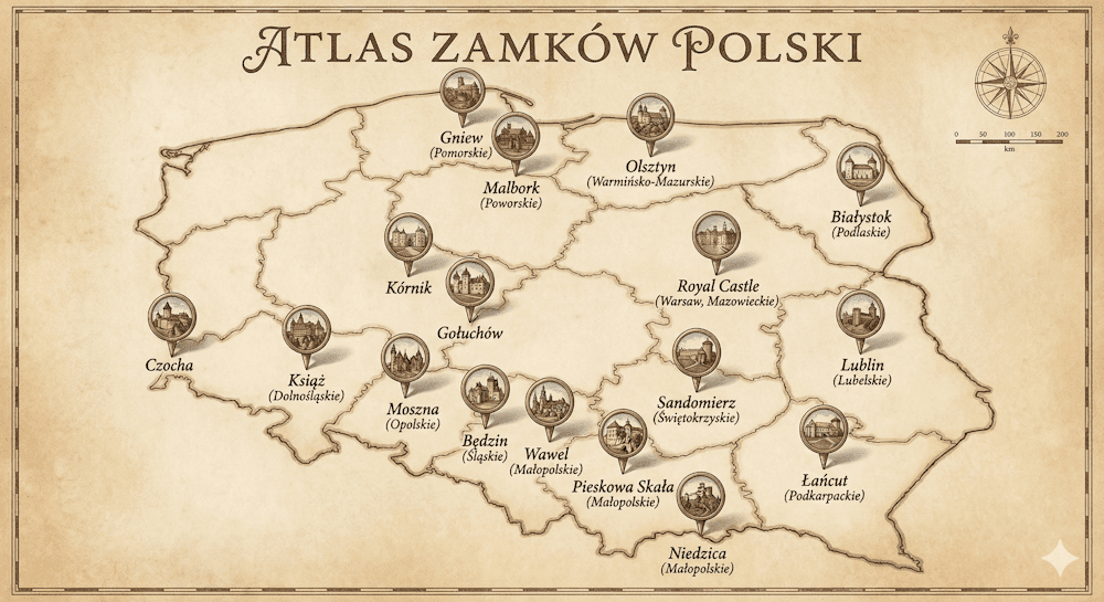 Atlas zamków w Polsce duży